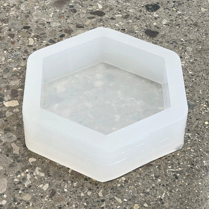 5.75x5x1.5" Hexagon Silicone Mold For Epoxy Resin - Deep Casting Mold