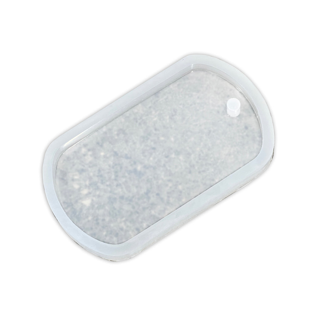 8x4.4x0.75 Small Dog Tag Shaped Silicone Mold For Epoxy Resin