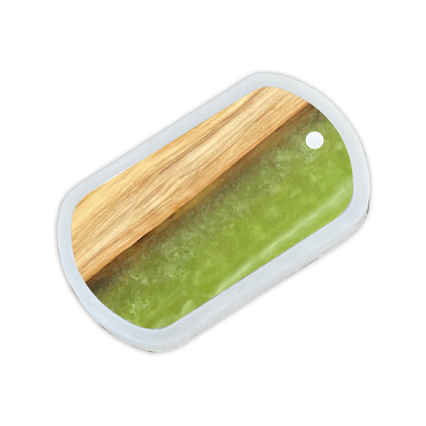 8x4.4x0.75" Small Dog Tag Shaped Silicone Mold For Epoxy Resin