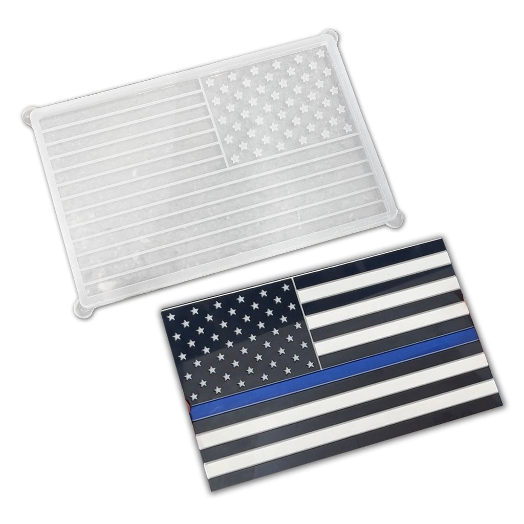 Small American Flag Mold - 16x10x0.5" - USA Flag Silicone Mold