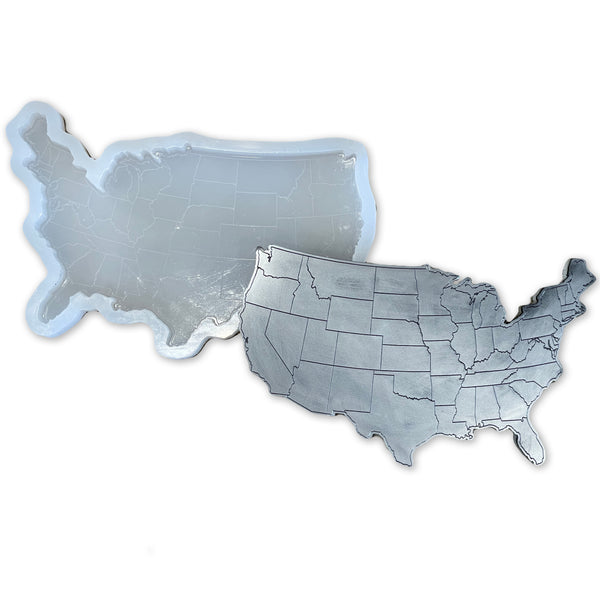 United States Of America - Lower 48 States - 16x10x1" - USA Map Silicone Mold
