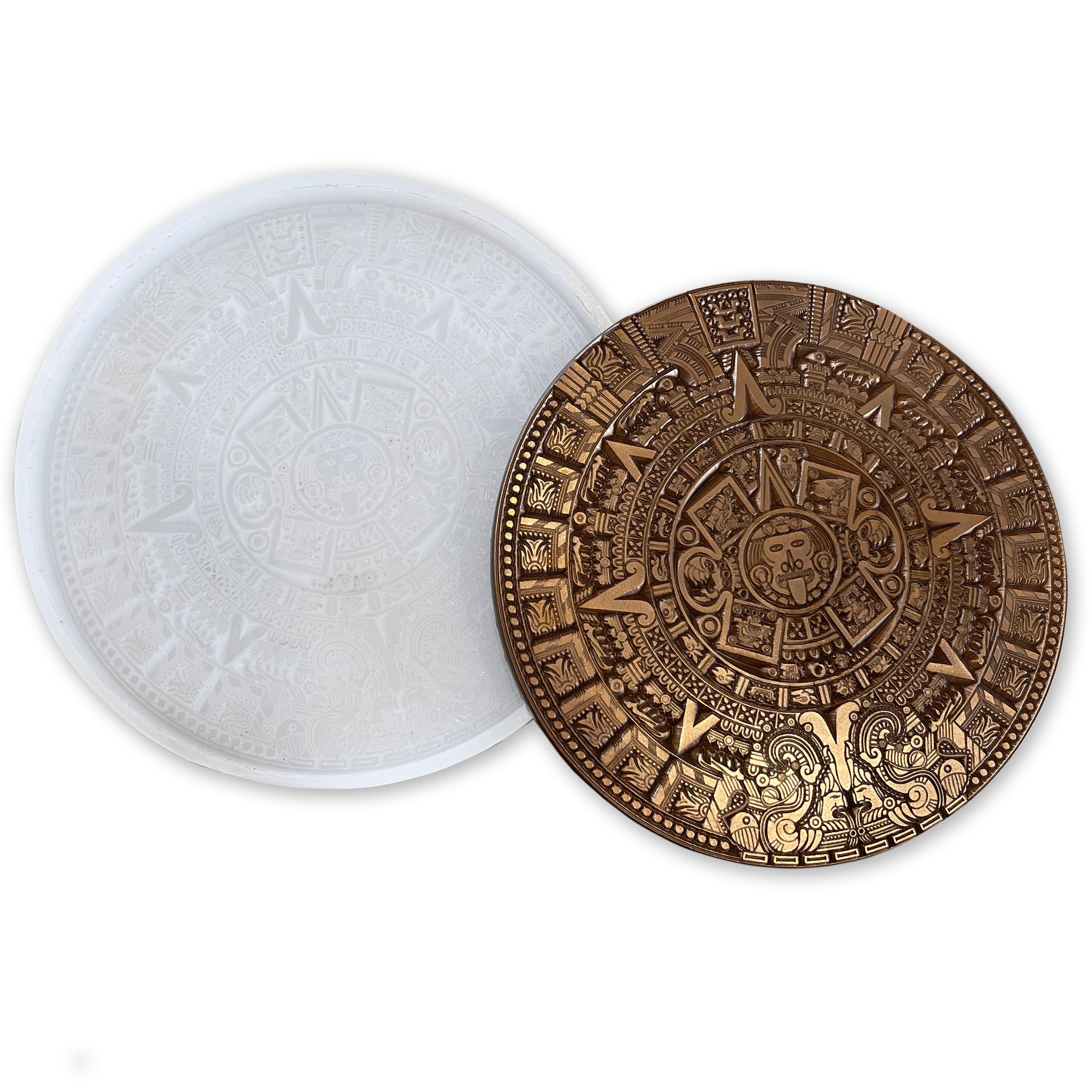 Aztec / Mayan Calendar 13x3/4" Silicone Mold Crafted Elements