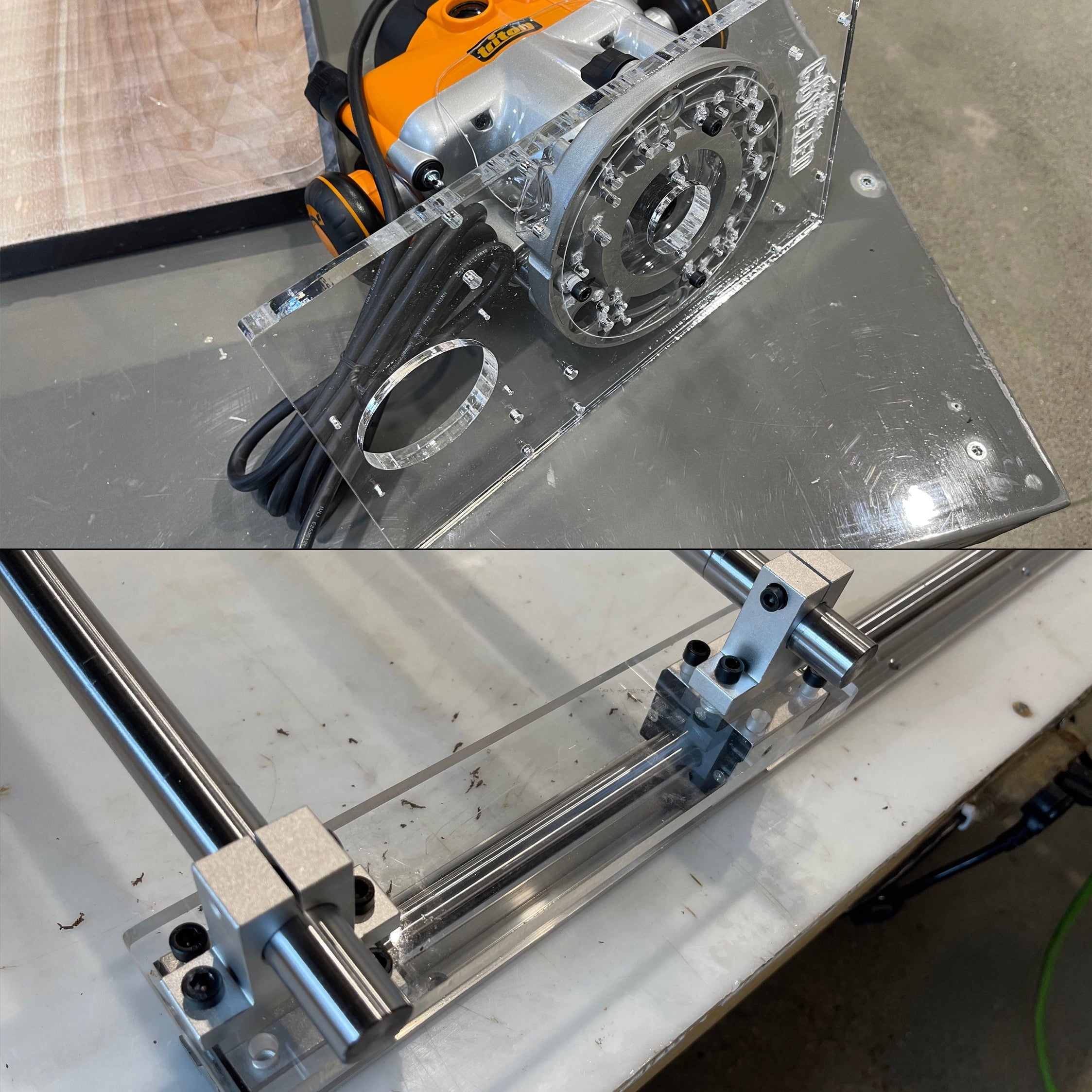 Sliding Router Bracket Router Sled Acrylic Router Base & Brackets — Crafted Elements