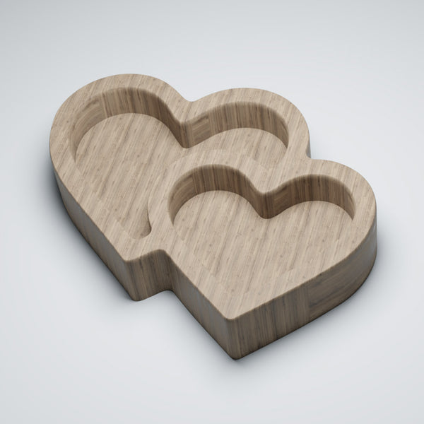 10.4x8.2" Nested Double Heart Tray 08 Acrylic Router Template