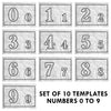 Dual 3" and 5" Number Acrylic Router Template - Numeric Inlay Template