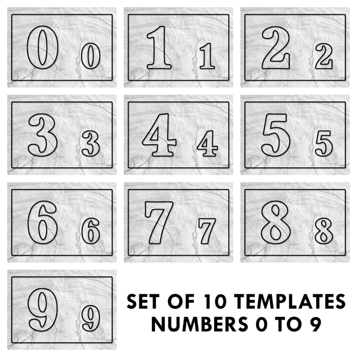 Dual 3" and 5" Number Acrylic Router Template - Numeric Inlay Template