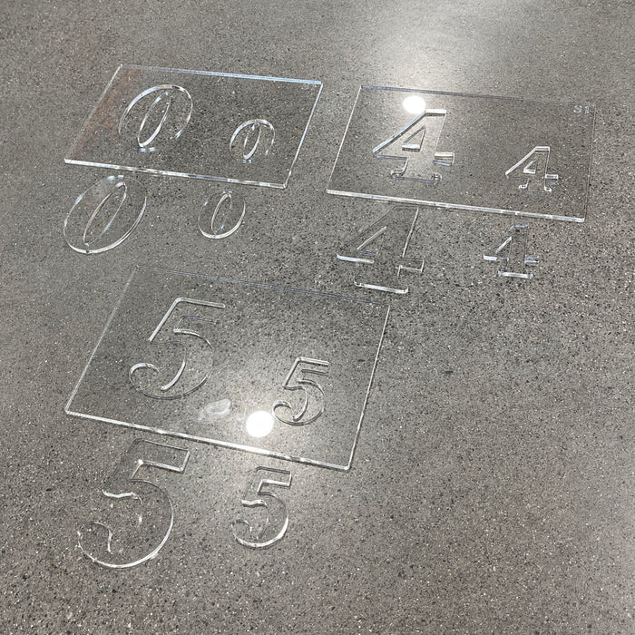 Dual 3" and 5" Number Acrylic Router Template - Numeric Inlay Template