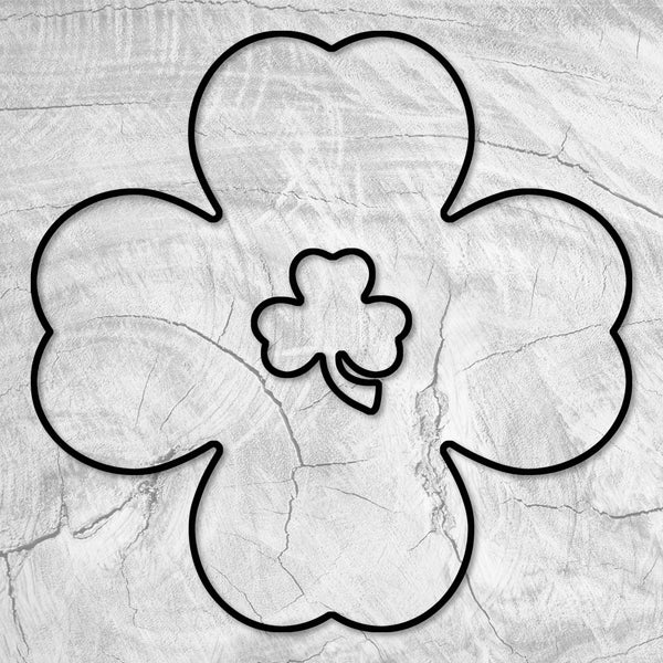 12.0x12.0" 4 Leaf Clover Shamrock + Inlay Acrylic Router Template