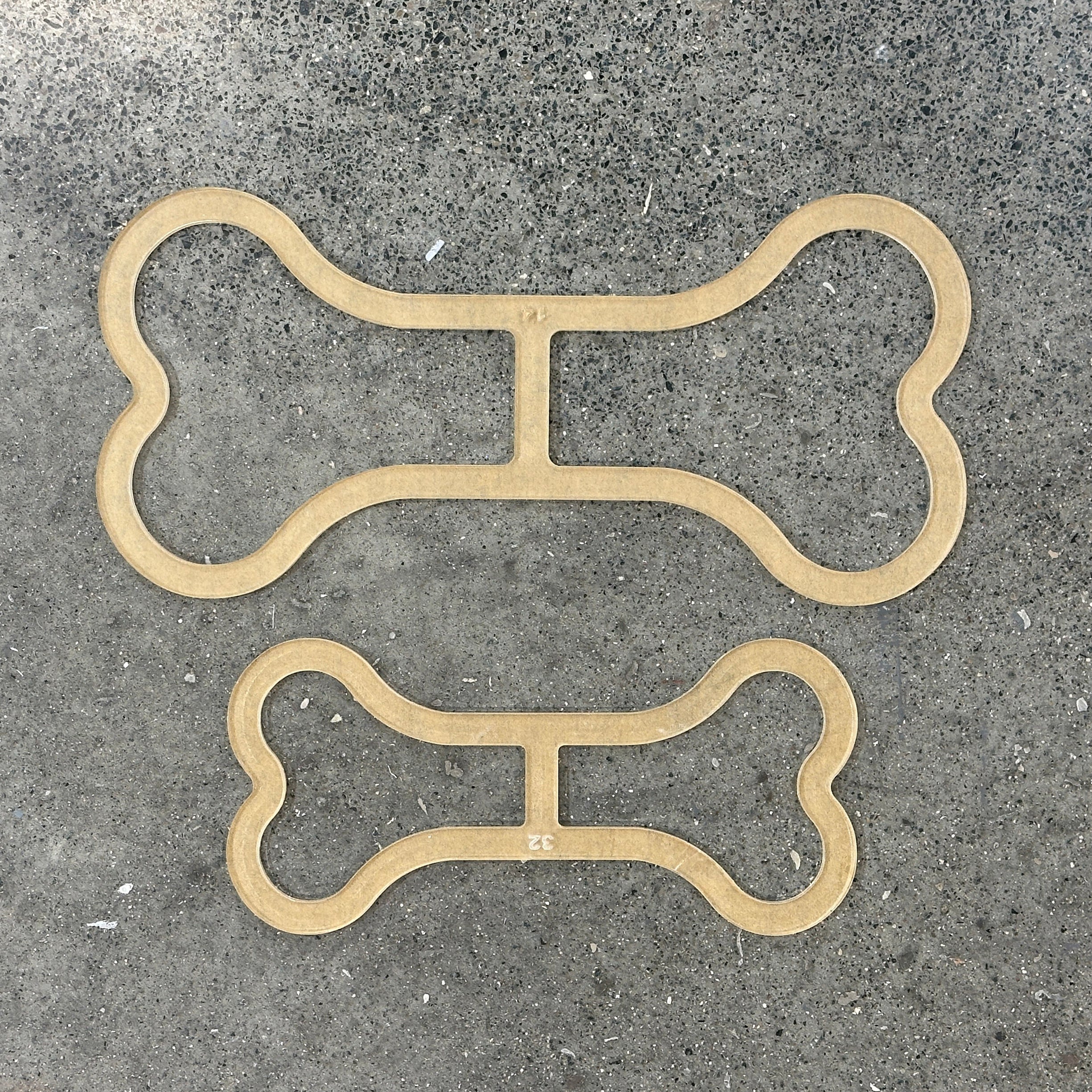 Dog Router Template Two Pocket Dog Bone Tray Acrylic Router Template — Crafted Elements