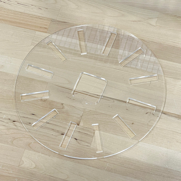 12" Circle + Clock Dials Style 1 Acrylic Router Template