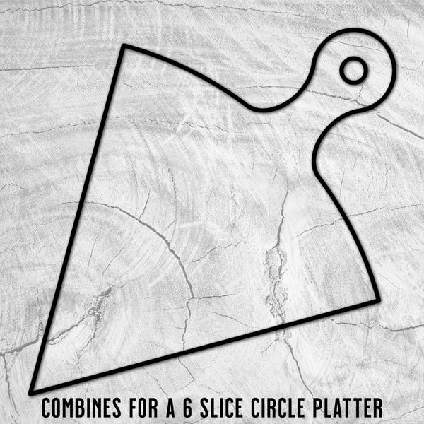 13.8x10" Pizza Slice Board With Handle - Creates A 6 Slice Circle - Acrylic Router Template