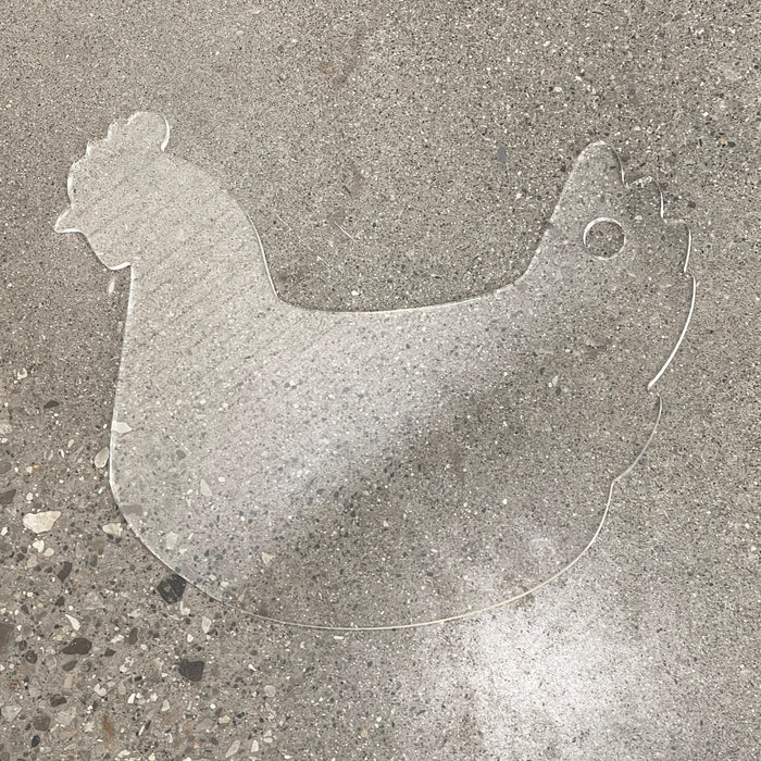 15.9x13.5" Chicken Shaped Serving Board Acrylic Router Template