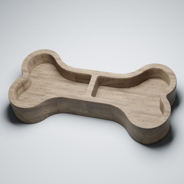 Two Pocket Dog Bone Tray Acrylic Router Template