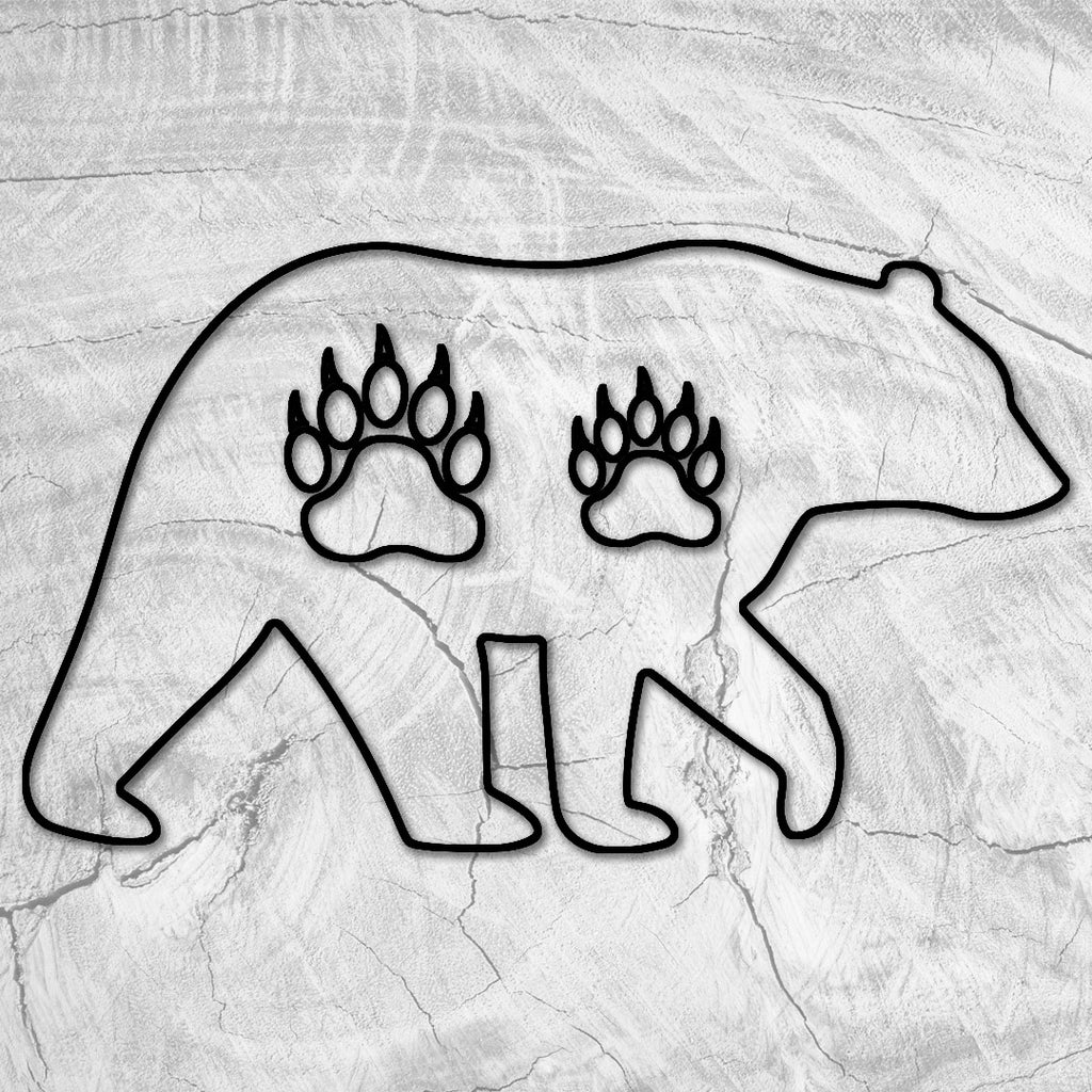 18x10.5" Bear With Bear Paw Inlay Acrylic Router Template