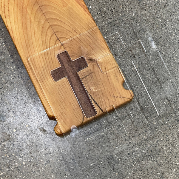 Cross Inlay Acrylic Router Template - 3 Cross Sizes