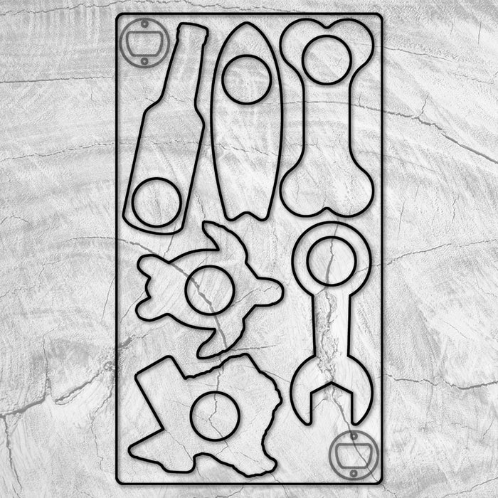 Set 2 6 Bottle Opener Acrylic Router Templates — Crafted Elements