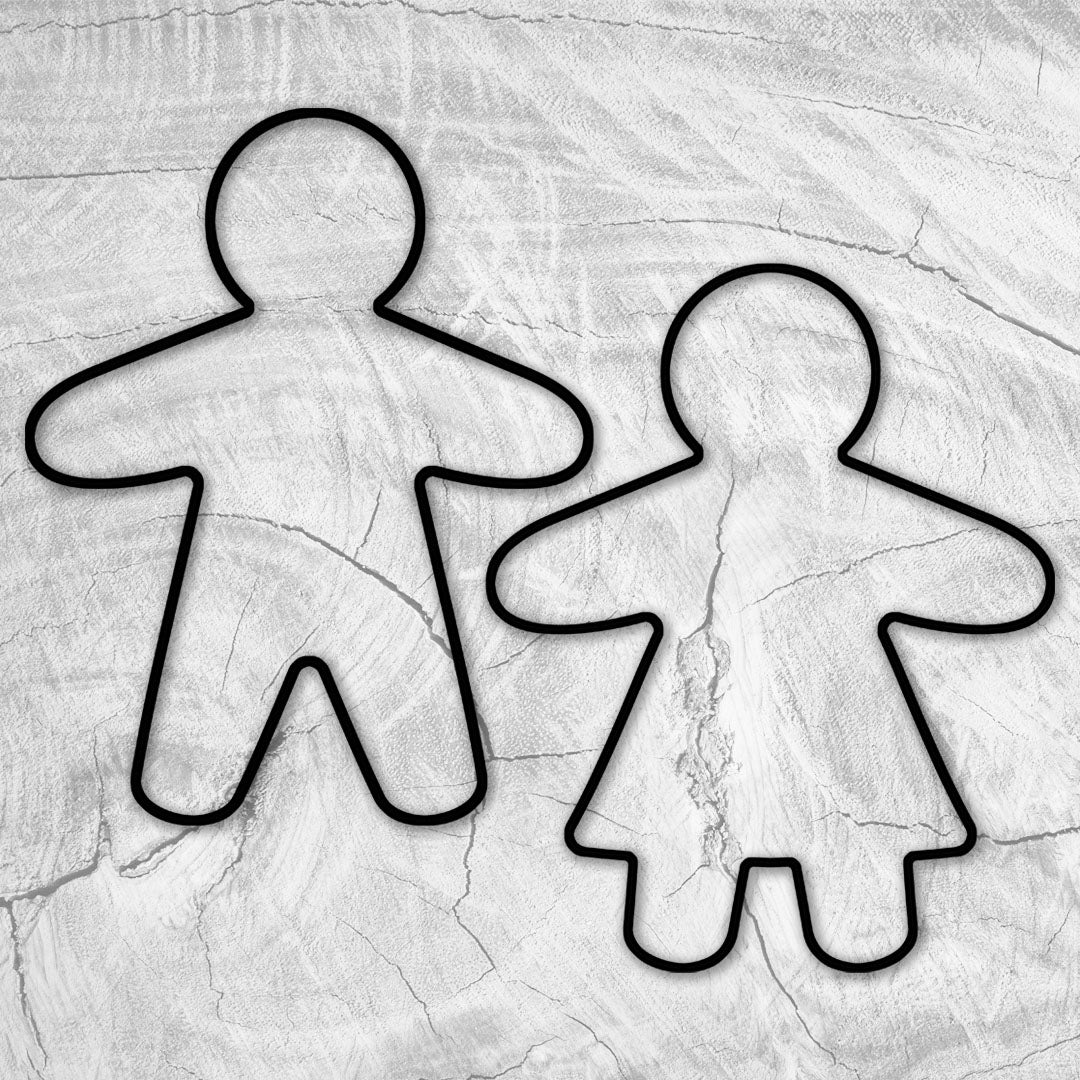 11X8.7" Gingerbread Man & Woman Acrylic Router Template Set [Limited E