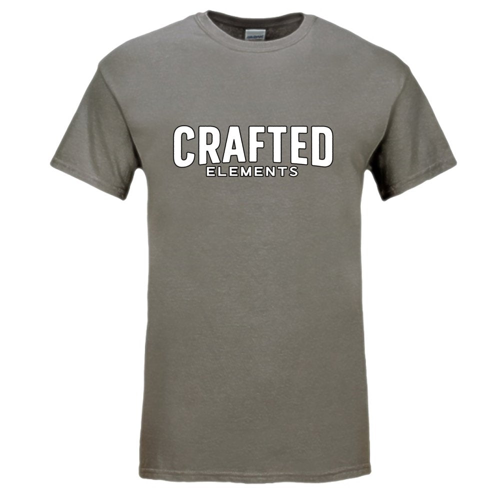 Crafted Elements T-Shirt - Gray With Large White Center Chest Logo