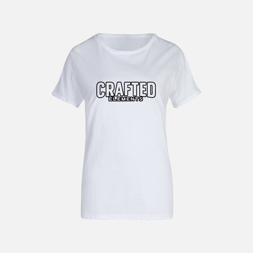 Crafted Elements Womens T-Shirt - Soft Touch With Large White Center Chest Logo